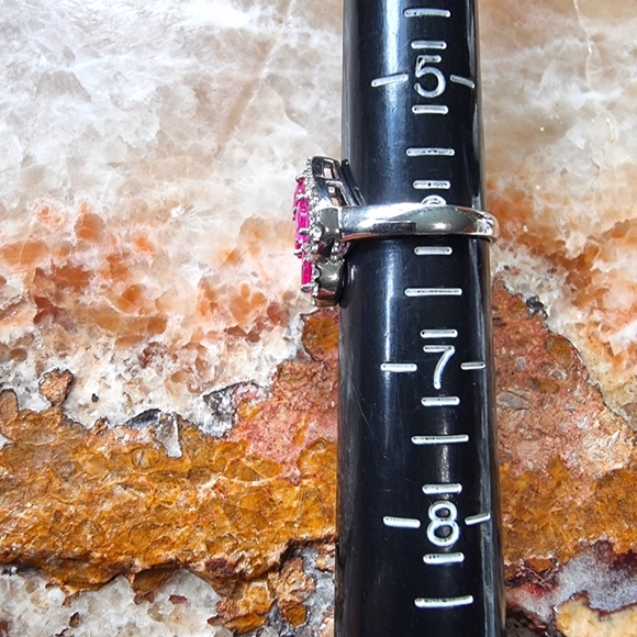 Dainty Pink Topaz .925 Sterling Silver Ring - Picture 5 of 5